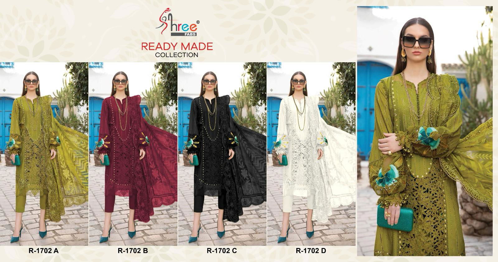 R 1702 By Shree Organza Pakistani Readymade Suits Suppliers In India